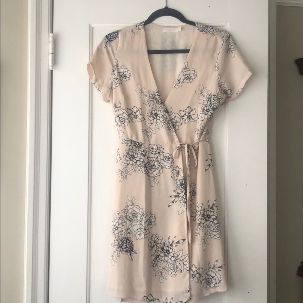 Lush Pink Floral Olivia Wrap Dress